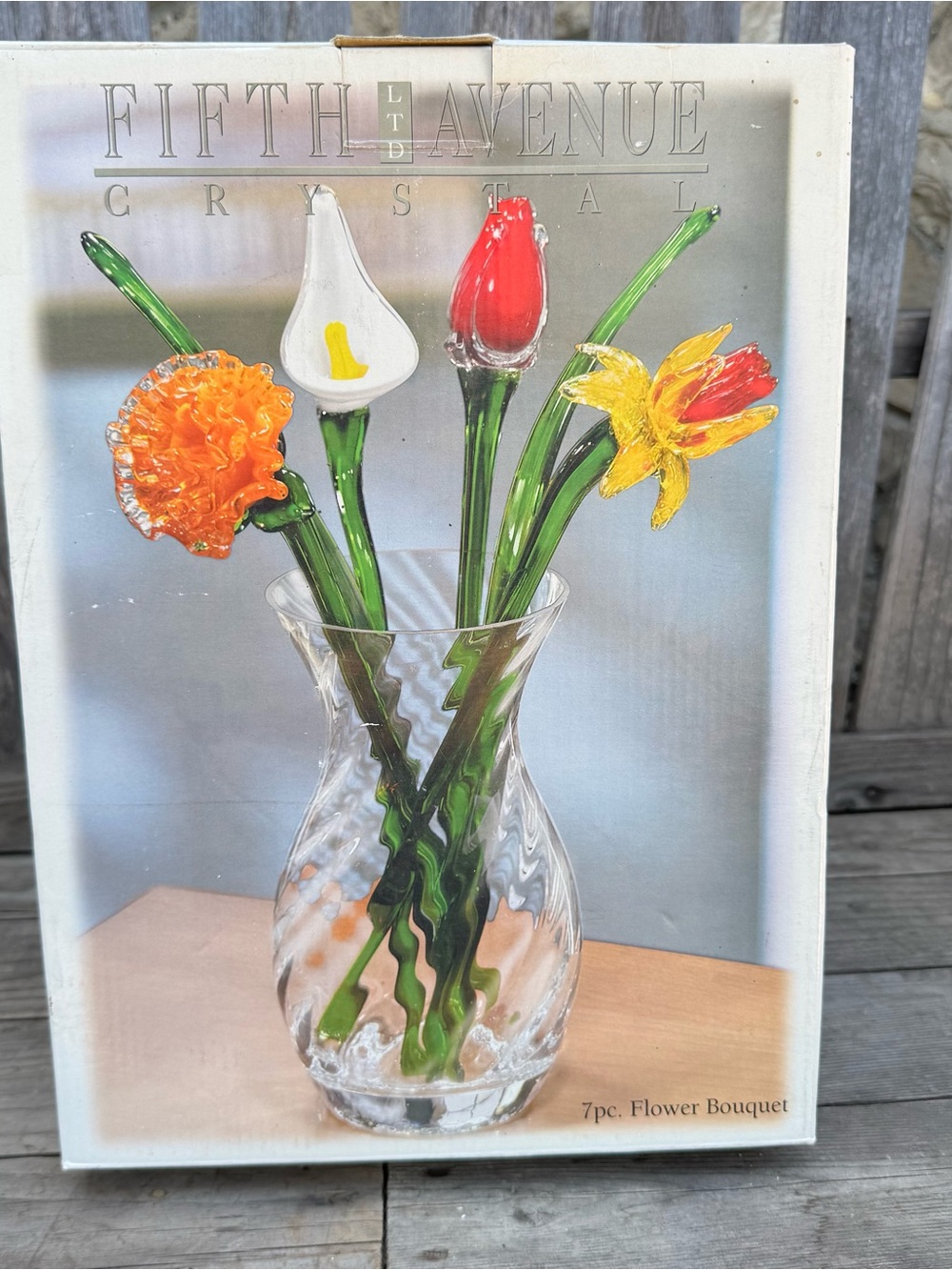 Fifth Avenue Crystal Glass Flower Bouquet Set
